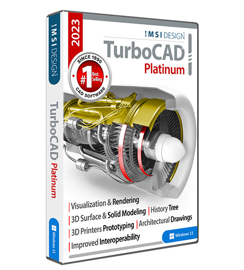 TurboCAD 2023 Platinum Upgrade from TurboCAD Deluxe 2020