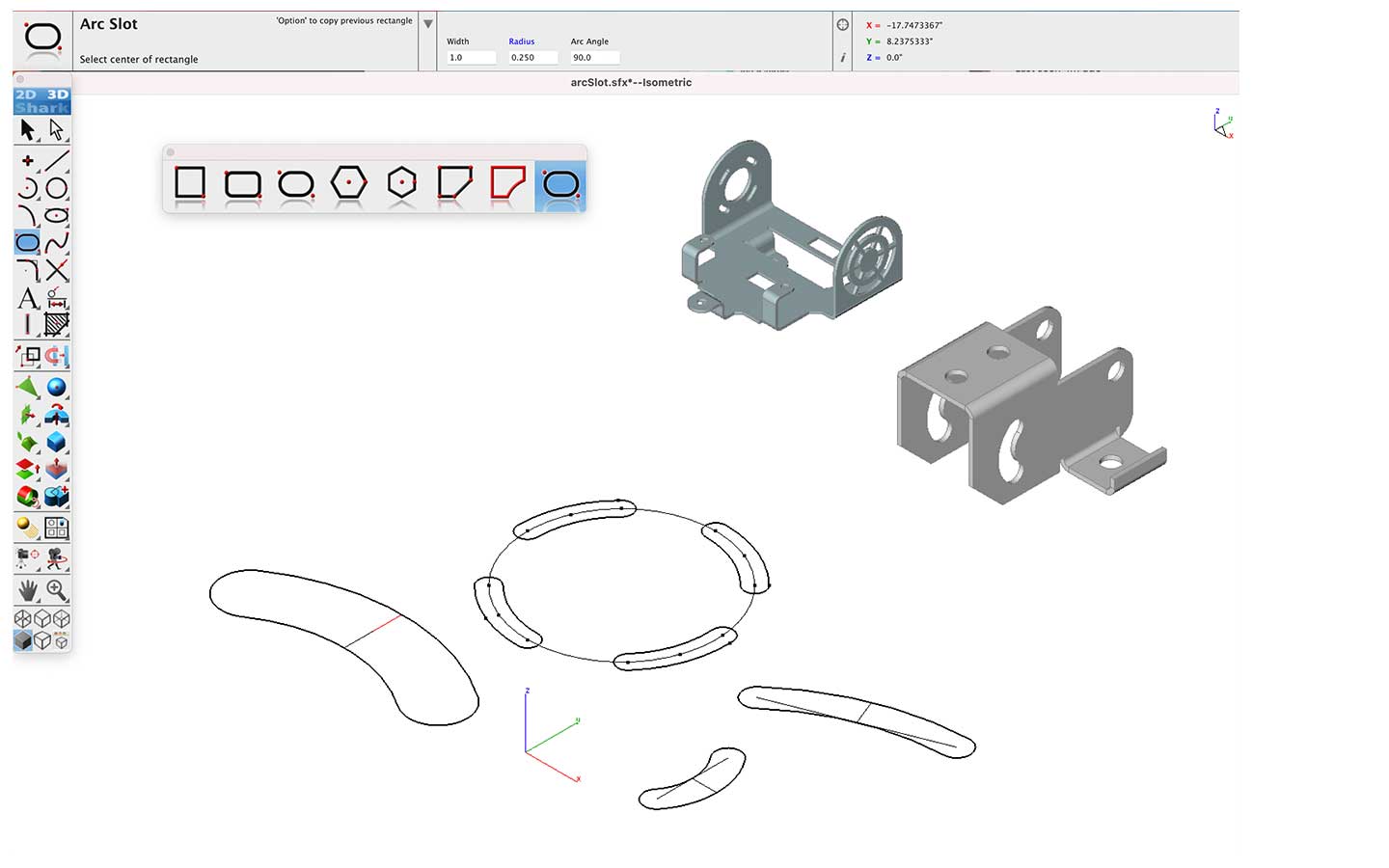 Arc Slot Polygon Tool